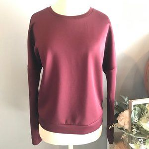 BCBGeneration Maroon Zipper Crew Neck Sweatshirt